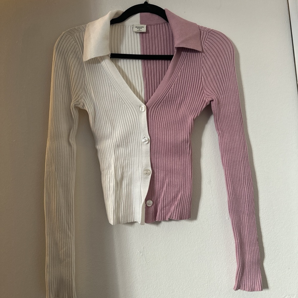 Abercrombie color block knit cardigan